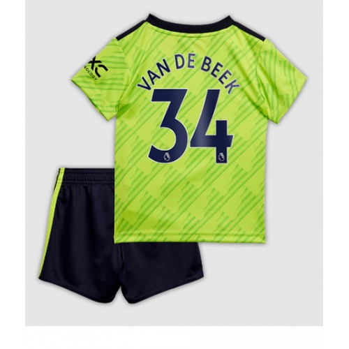 Fotbalové Dres Manchester United Donny van de Beek #34 Dětské Alternativní 2022-23 Krátký Rukáv (+ trenýrky)